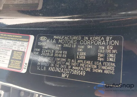 2018 Kia Soul z USA, uszkodzony, nr VIN KNDJN2A23J7589149